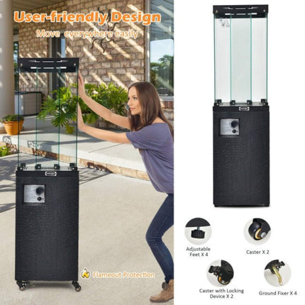 41K BTU Outdoor Propane Gas Patio Heater W/ Lockable Wheels (SAK98052) SAKSBY WHOLESALE