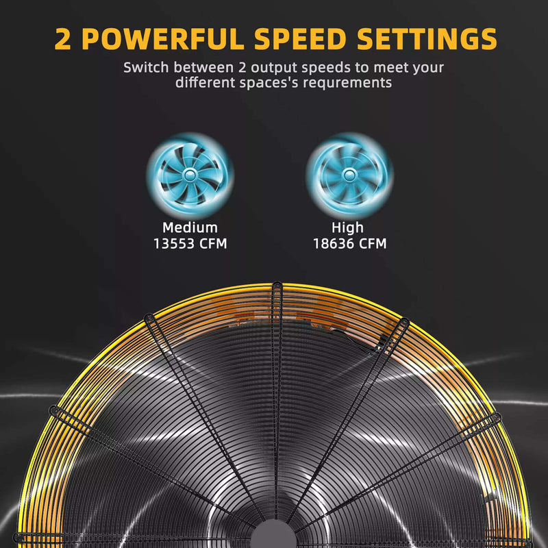 42" Heavy-Duty Metal Industrial Dual Speed Air Circulation Drum Fan (SAK85191)