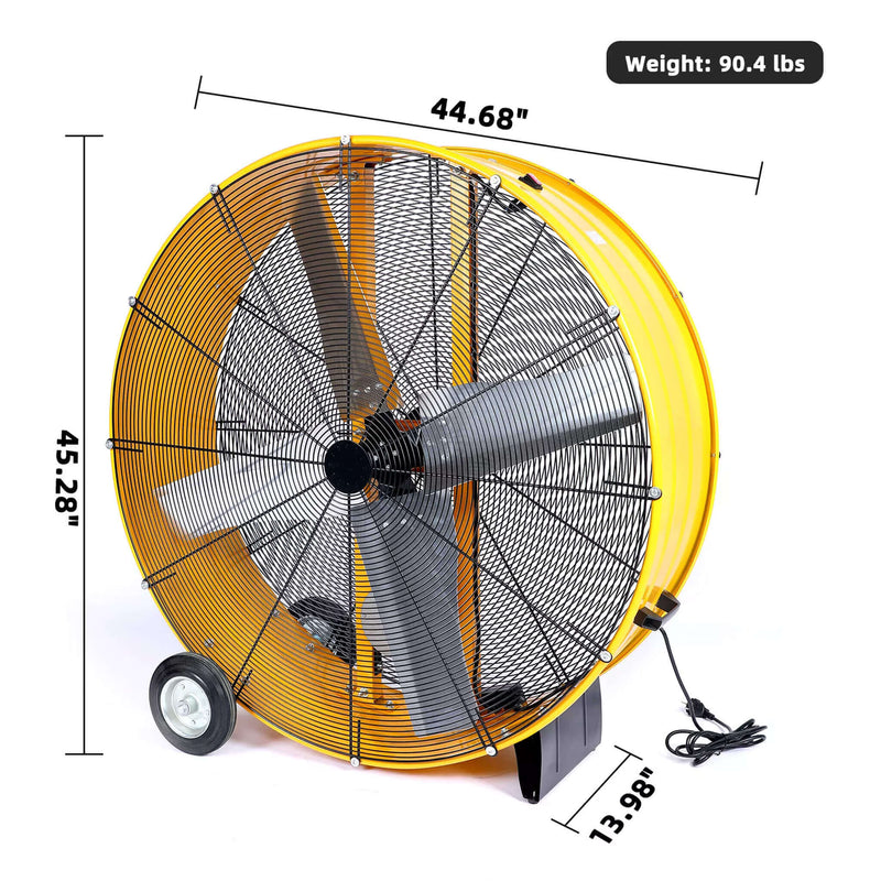 42" Heavy-Duty Metal Industrial Dual Speed Air Circulation Drum Fan (SAK85191)