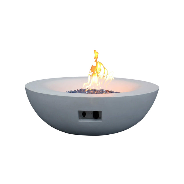 Alora 42" Concrete Propane Fire Pit Bowl - Turn Your Backyard Into a Toasty Paradise