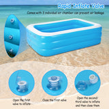 Inflatable Swimming Pool for Family, Inflatable Lounge Pool for Kids 120x72x24in