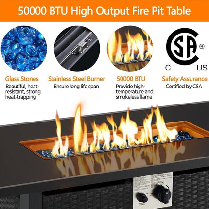 Alora 43" 50,000 BTU Outdoor Patio Propane Gas Fire Pit Table (91486067)
