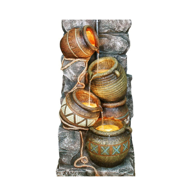 Alora 43-Inch Tall Outdoor Polyresin Potter Pitcher Fountain With LED Lights (SAK72143)