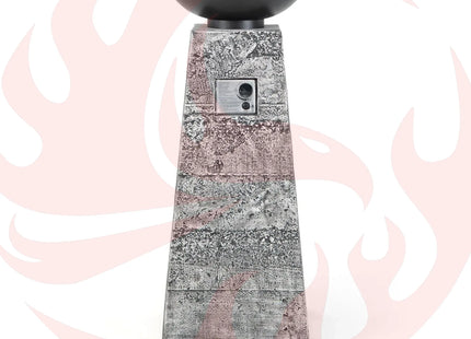 48-Inch Large Outdoor Propane Fire Bowl Column With Cover & Lava Rocks (SAK70938) - Phoenix Fire Art Store