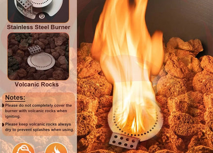 48-Inch Large Outdoor Propane Fire Bowl Column With Cover & Lava Rocks (SAK70938) - Phoenix Fire Art Store