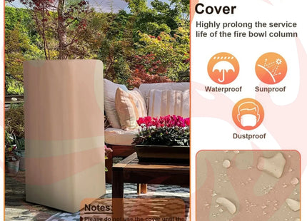48-Inch Large Outdoor Propane Fire Bowl Column With Cover & Lava Rocks (SAK70938) - Phoenix Fire Art Store