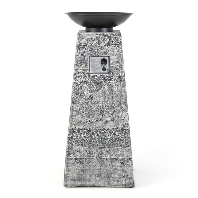 48" Large Outdoor Propane Fire Bowl Column With Cover & Lava Rocks (96173485)