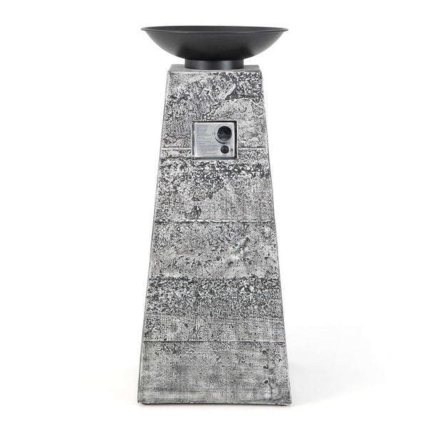 48" Large Outdoor Propane Fire Bowl Column With Cover & Lava Rocks (96173485)