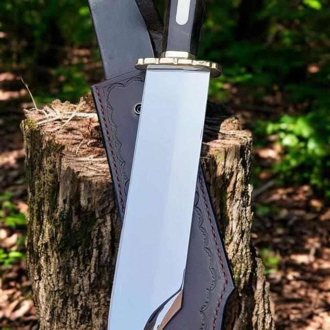 Coffin Handle Bowie Knife – Handmade D2 Steel Midnight Ranger