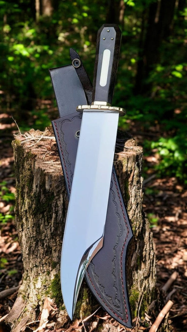 Coffin Handle Bowie Knife – Handmade D2 Steel Midnight Ranger