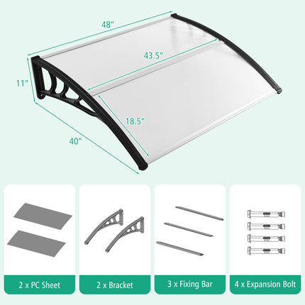 48 x 40 Inch Outdoor Front Door Window Awning Door Canopy Exterior DirectDeals