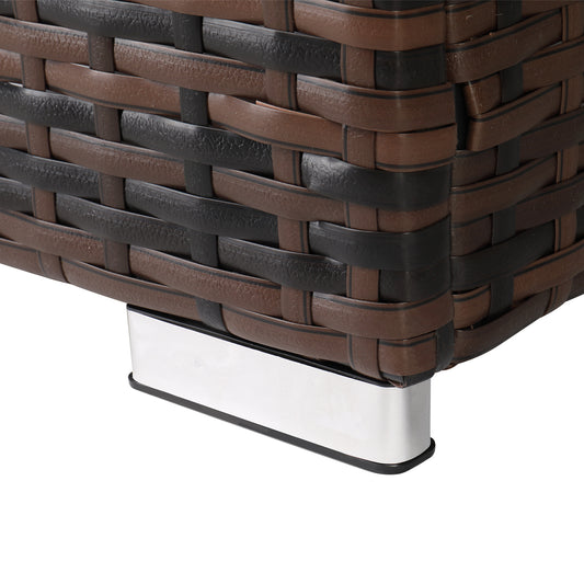 Gas Cylinder Storage, Brown Gradient, Braided Rattan Edging Table, 39.5x39.5x56.5cm