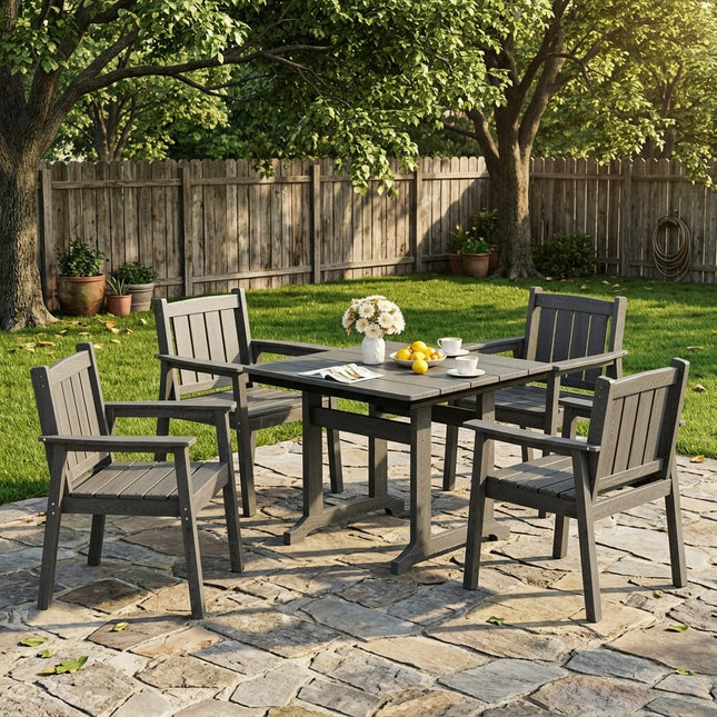 Pamapic HDPE Outdoor Dining Set (5 Pieces) Pamapic