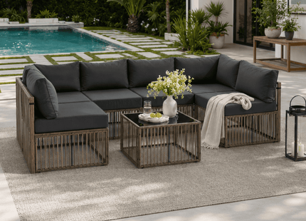 Pamapic Wicker Outdoor Sectional Sofa Pamapic