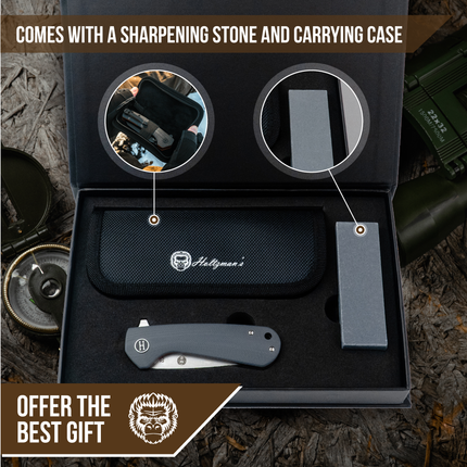 The Peasant Folding Pocket Knife Giftset for Men and Women (Red and Grey)