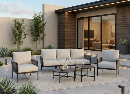Axis Woven Rope Outdoor Sectional Set, 7-Piece Pamapic