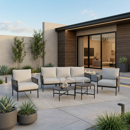 Axis Woven Rope Outdoor Sectional Set, 7-Piece Pamapic