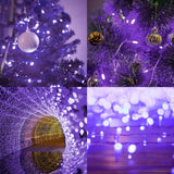 200pcs 66ft Halloween Fairy String Lights 8 Lighting Modes Mini Plug-in String Lights Indoor And Outdoor Christmas Garden Wedding Party Decoration Purple - Phoenix Fire Art Store