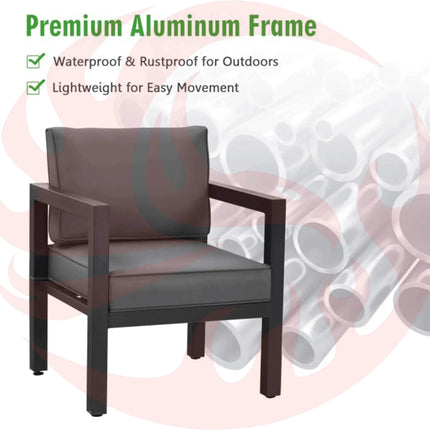 Premium Outdoor Aluminum Furniture Set For Backyard & Poolside, 4PCS (SAK73532) - Phoenix Fire Art Store