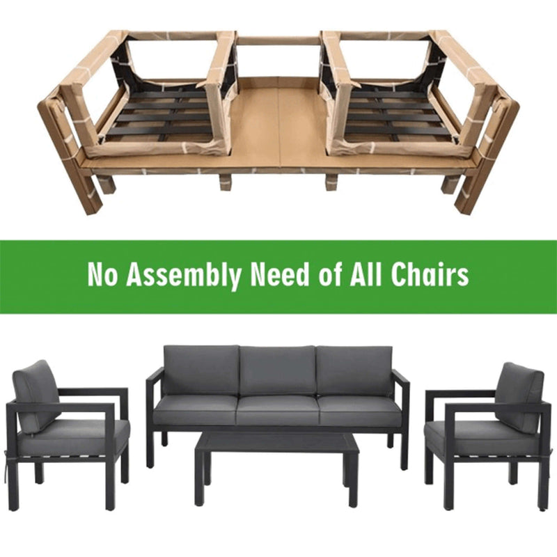 Premium Outdoor Aluminum Furniture Set For Backyard & Poolside, 4PCS (SAK73532)