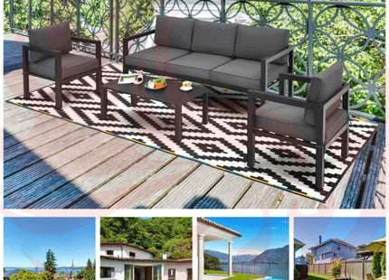 Premium Outdoor Aluminum Furniture Set For Backyard & Poolside, 4PCS (SAK73532) - Phoenix Fire Art Store
