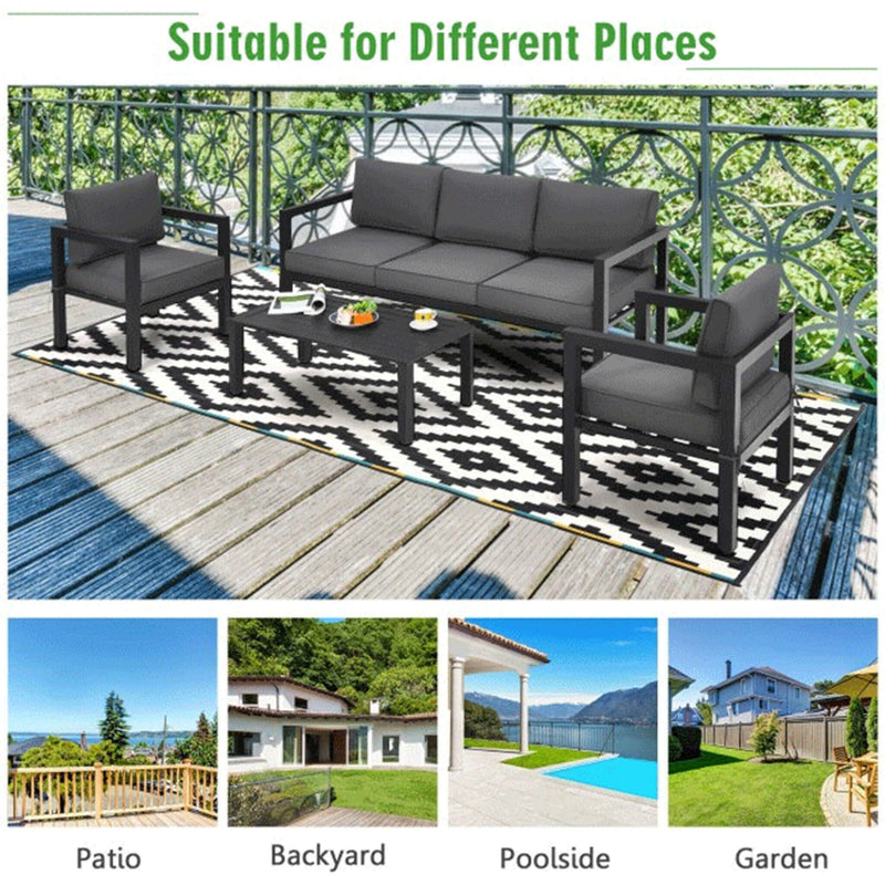 Premium Outdoor Aluminum Furniture Set For Backyard & Poolside, 4PCS (SAK73532)