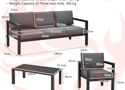Premium Outdoor Aluminum Furniture Set For Backyard & Poolside, 4PCS (SAK73532) - Phoenix Fire Art Store