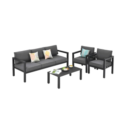Premium Outdoor Aluminum Furniture Set For Backyard & Poolside, 4PCS (SAK73532) - Phoenix Fire Art Store