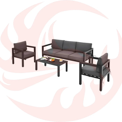 Premium Outdoor Aluminum Furniture Set For Backyard & Poolside, 4PCS (SAK73532) - Phoenix Fire Art Store