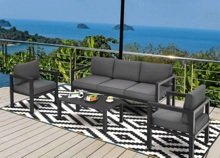 Premium Outdoor Aluminum Furniture Set For Backyard & Poolside, 4PCS (SAK73532) - Phoenix Fire Art Store