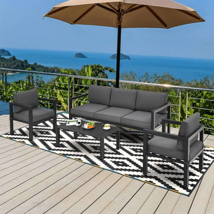 Premium Outdoor Aluminum Furniture Set For Backyard & Poolside, 4PCS (SAK73532) - Phoenix Fire Art Store