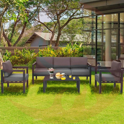 Premium Outdoor Aluminum Furniture Set For Backyard & Poolside, 4PCS (SAK73532) - Phoenix Fire Art Store