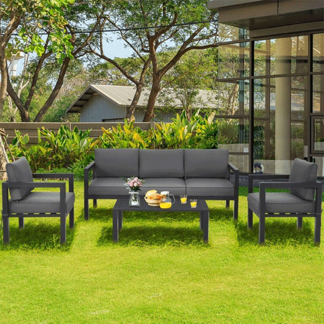 Premium Outdoor Aluminum Furniture Set For Backyard & Poolside, 4PCS (SAK73532)