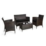 Alora 4-Piece Outdoor Rattan Patio Furniture Set With Cushions & Coffee Table (SAK75463)