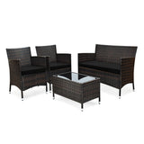 Alora 4-Piece Outdoor Rattan Patio Furniture Set With Cushions & Coffee Table (SAK75463)