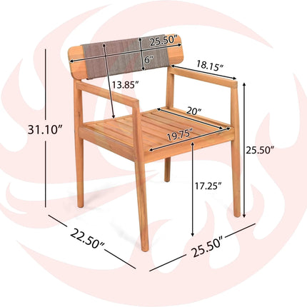 Alora Premium 5-Piece Acacia Wooden Outdoor Furniture Patio Set With Dining Chairs And Table (SAK70445) - Phoenix Fire Art Store