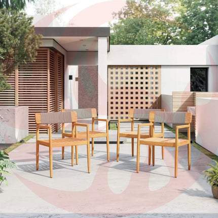 Alora Premium 5-Piece Acacia Wooden Outdoor Furniture Patio Set With Dining Chairs And Table (SAK70445) - Phoenix Fire Art Store