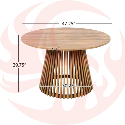 Alora Premium 5-Piece Acacia Wooden Outdoor Furniture Patio Set With Dining Chairs And Table (SAK70445) - Phoenix Fire Art Store