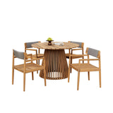 Alora Premium 5-Piece Acacia Wooden Outdoor Furniture Patio Set With Dining Chairs And Table (SAK70445)
