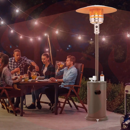 50000 BTU Propane Patio Heater with Round Table Design-Brown - Phoenix Fire Art Store