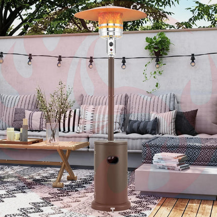 50000 BTU Propane Patio Heater with Round Table Design-Brown - Phoenix Fire Art Store