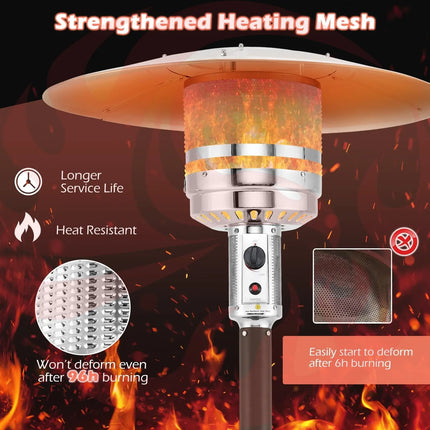 50000 BTU Propane Patio Heater with Round Table Design-Brown - Phoenix Fire Art Store