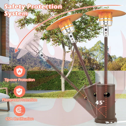 50000 BTU Propane Patio Heater with Round Table Design-Brown - Phoenix Fire Art Store