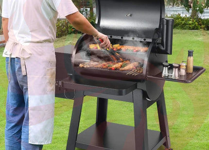 53" Heavy-Duty Portable Wood Pellet BBQ Grill With Cart (SAK93641) - Phoenix Fire Art Store