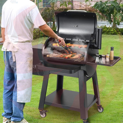 53" Heavy-Duty Portable Wood Pellet BBQ Grill With Cart (SAK93641) - Phoenix Fire Art Store