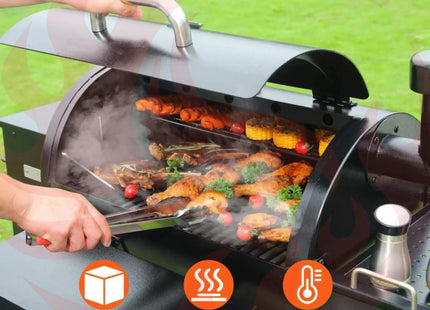53" Heavy-Duty Portable Wood Pellet BBQ Grill With Cart (SAK93641) - Phoenix Fire Art Store