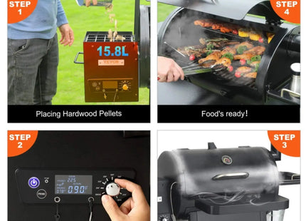 53" Heavy-Duty Portable Wood Pellet BBQ Grill With Cart (SAK93641) - Phoenix Fire Art Store