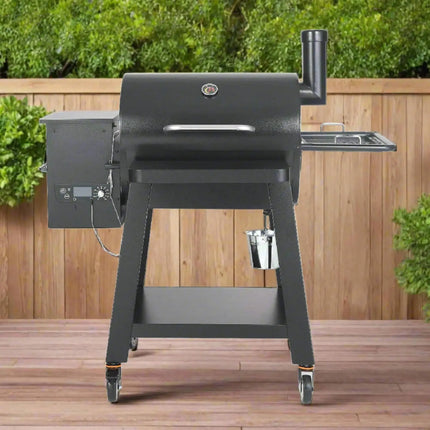 53" Heavy-Duty Portable Wood Pellet BBQ Grill With Cart (SAK93641) - Phoenix Fire Art Store