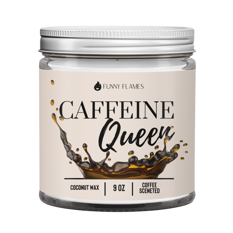 Caffeine Queen Candle - Coffee Lover 9oz Gift Candle - Phoenix Fire Art Store