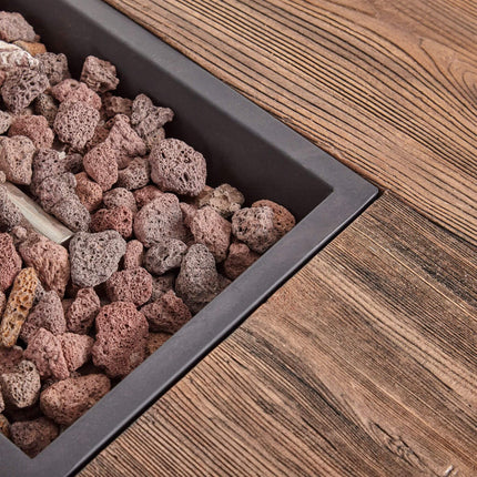 Alora 56" Outdoor 50K BTU Wood Pattern Rectangle Gas Burning Fire Pit (SAK43681)